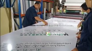 Mesin laminating leleh panas PUR otomatis untuk papan dinding