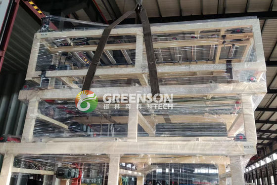 Harga yang bagus Mesin Papan Gipsum Lapis PVC dengan lebar laminasi efektif 1300mm, 2-15m/min Kecepatan yang dapat disesuaikan dan Kontrol Sistem PLC Listrik untuk Gips Ceiling Tile Line on line