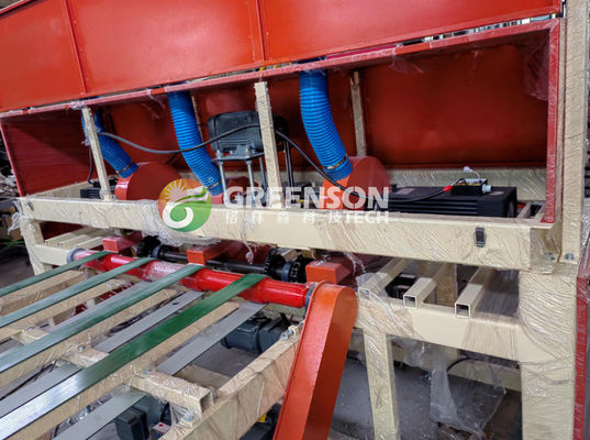 Mesin laminasi papan gipsum sepenuhnya otomatis dengan sistem kontrol PLC, lebar laminasi maksimum 1300mm dan kecepatan 15m/menit