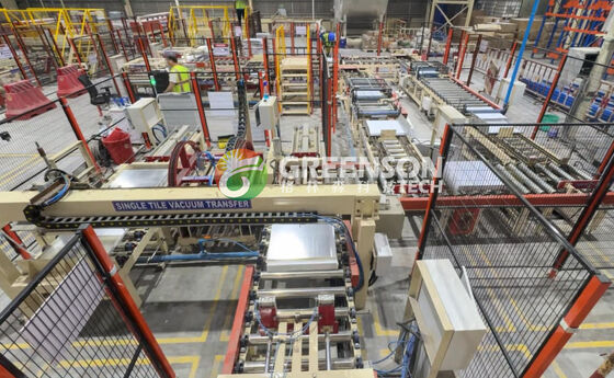 Harga yang bagus Mesin laminasi plasterboard otomatis dengan lebar laminasi efektif 1300mm dan kecepatan 3-15m/menit yang dapat disesuaikan untuk produksi ubin plafon gipsum on line