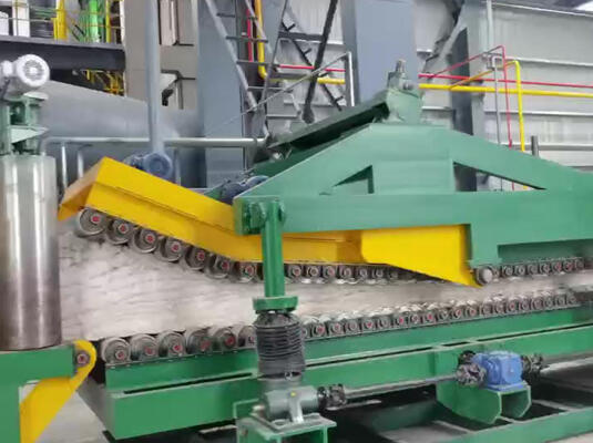 Garis Produksi Wol Batu Otomatis Dengan 4-8 T / h Kapasitas Kontrol PLC Untuk 30-200mm Ketebalan Papan Isolasi